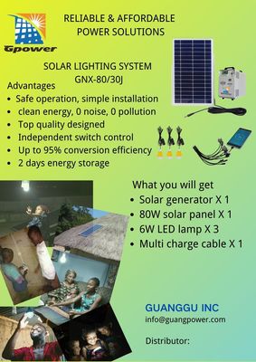 Bateria litowa SHS Rural Solar System 80W Solarny system oświetleniowy