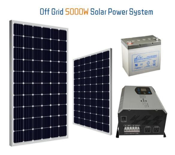 Konfiguracja wieloczęściowa Panele monokrystaliczne Zestawy domowe do zasilania energią słoneczną Zestaw paneli słonecznych o mocy 5000 W.